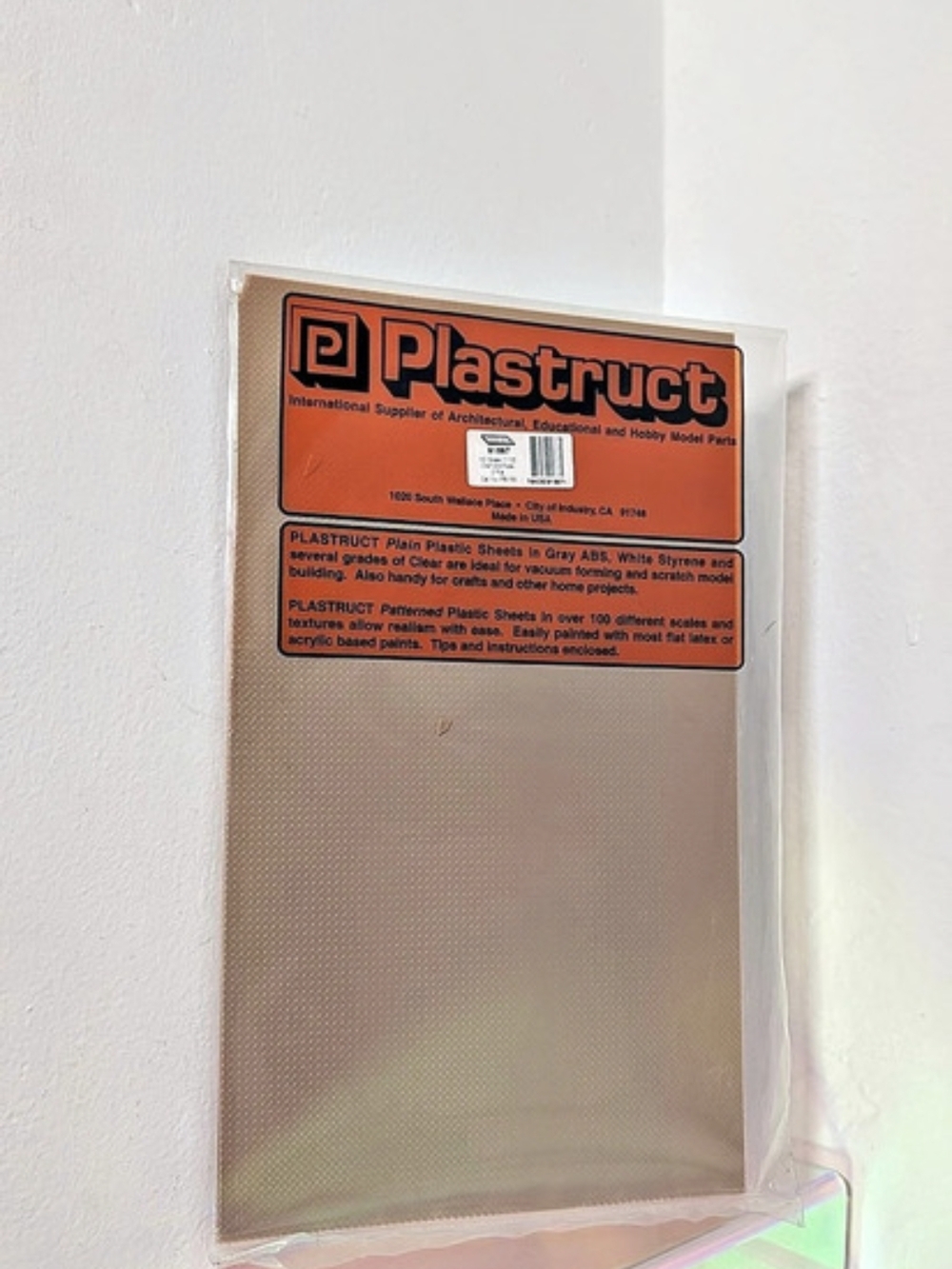 Plastruct O Scale Diamond Plate Patterned Sheet PS-152 Sheet PS-152 Gray